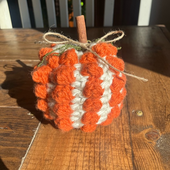 Other - handmade crochet white/orange pumpkin!
